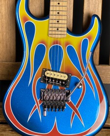 Kramer Baretta Custom Graphics Hot Rod Blue Sparkle with Flames